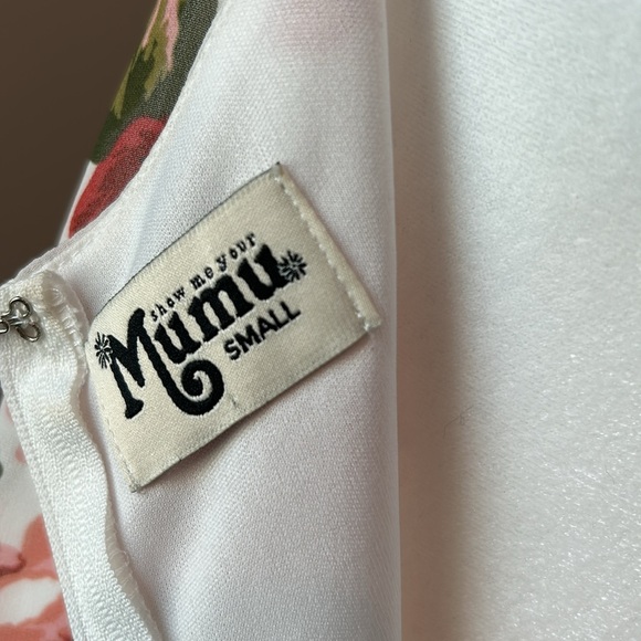 Show Me Your Mumu Kylie Mini Slip Dress Floral Rose White/Pink Spaghetti Strap S - Picture 6 of 9
